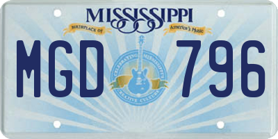 MS license plate MGD796
