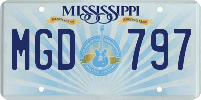 MS license plate MGD797