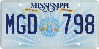 MS license plate MGD798