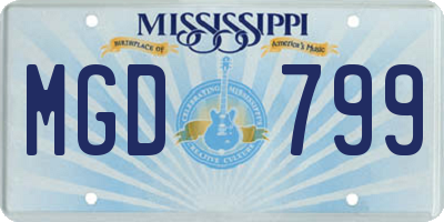 MS license plate MGD799
