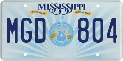 MS license plate MGD804
