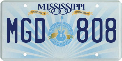 MS license plate MGD808