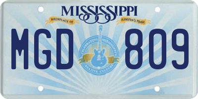 MS license plate MGD809