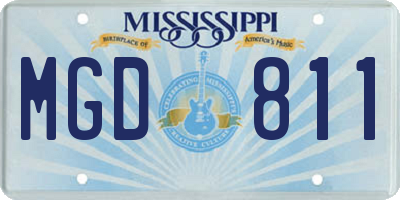 MS license plate MGD811
