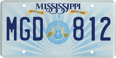 MS license plate MGD812