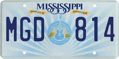 MS license plate MGD814