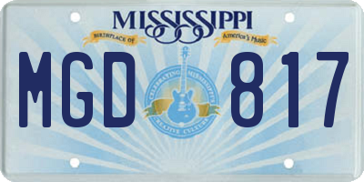 MS license plate MGD817