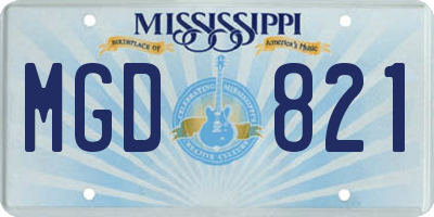 MS license plate MGD821