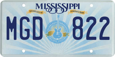 MS license plate MGD822