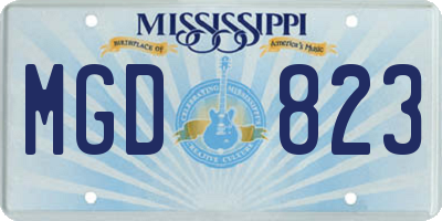 MS license plate MGD823