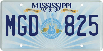MS license plate MGD825