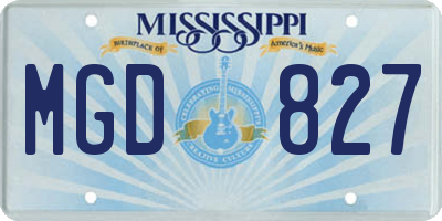 MS license plate MGD827