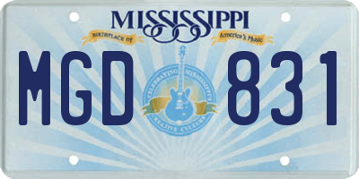 MS license plate MGD831