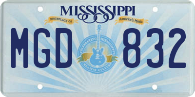 MS license plate MGD832