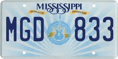 MS license plate MGD833