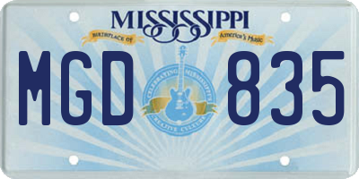 MS license plate MGD835
