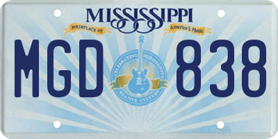 MS license plate MGD838