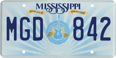MS license plate MGD842