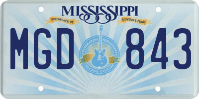 MS license plate MGD843