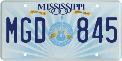 MS license plate MGD845