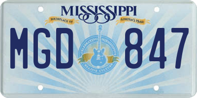 MS license plate MGD847