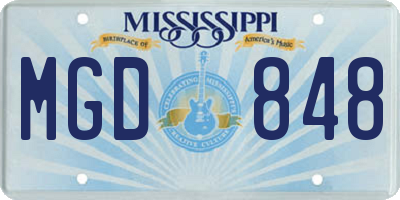 MS license plate MGD848