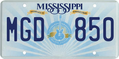 MS license plate MGD850