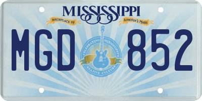 MS license plate MGD852