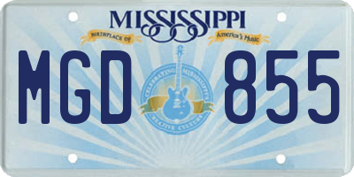 MS license plate MGD855