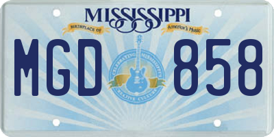 MS license plate MGD858