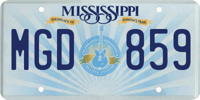 MS license plate MGD859