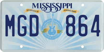 MS license plate MGD864