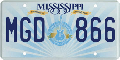 MS license plate MGD866
