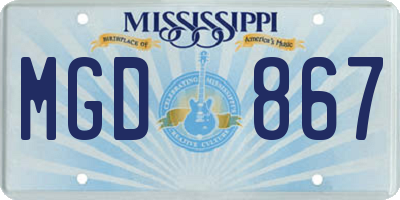MS license plate MGD867