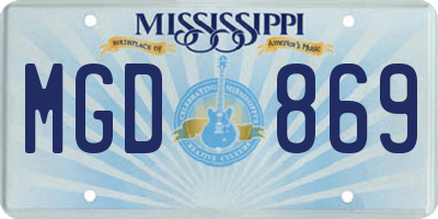MS license plate MGD869
