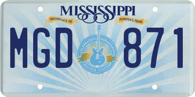MS license plate MGD871