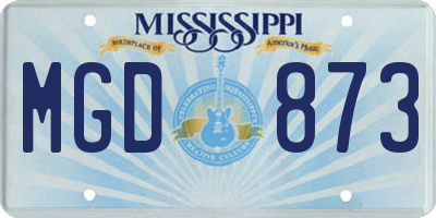 MS license plate MGD873