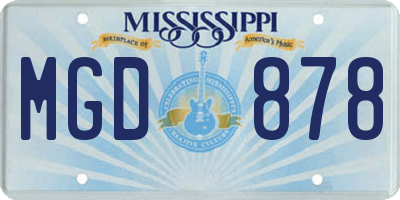 MS license plate MGD878