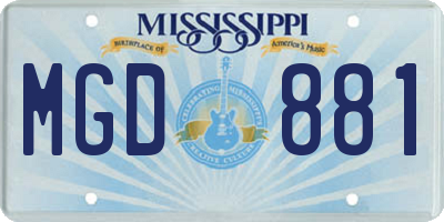MS license plate MGD881