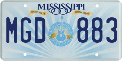MS license plate MGD883