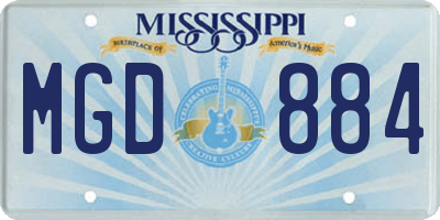 MS license plate MGD884