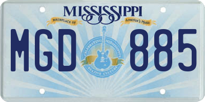 MS license plate MGD885