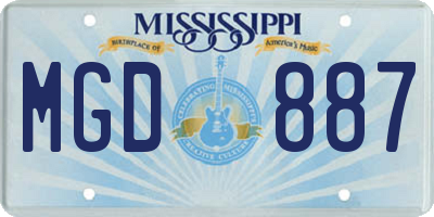 MS license plate MGD887