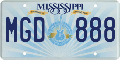 MS license plate MGD888