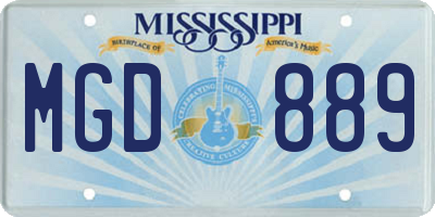 MS license plate MGD889