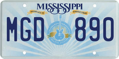 MS license plate MGD890