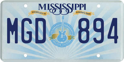 MS license plate MGD894