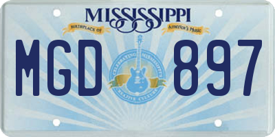 MS license plate MGD897