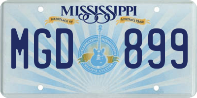 MS license plate MGD899