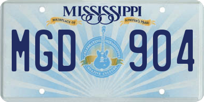 MS license plate MGD904
